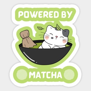 Powered by matcha Sticker